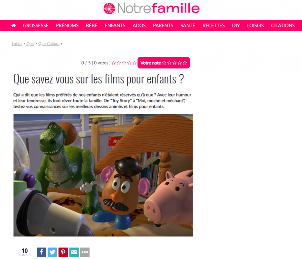 Portfolio journaliste cinéma quiz